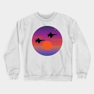 purple sunset planes Crewneck Sweatshirt